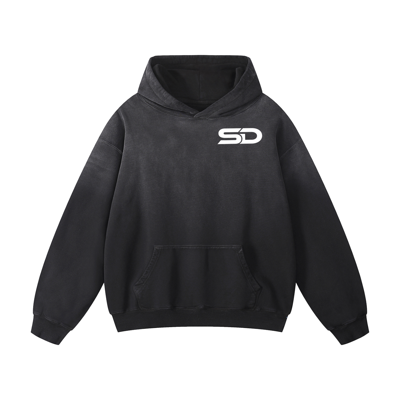 Stamina Depletion "Don't Die Wondering" Heavyweight Sunfade Oversized Hoodie — Black