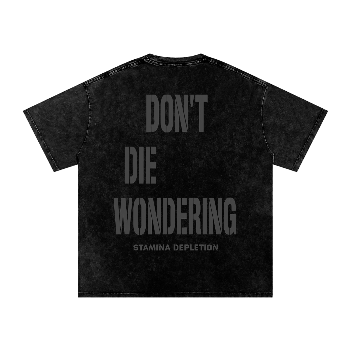 Stamina Depletion Snow Washed Oversized T-Shirt – Black