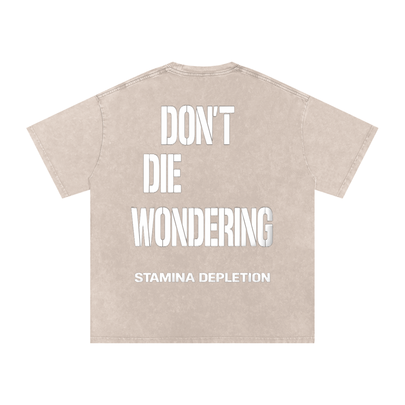 Stamina Depletion Snow Washed Oversized T-Shirt — Apricot