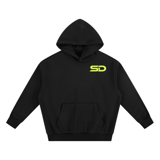 Stamina Depletion “Don’t Die Wondering” Heavyweight Boxy Fleece Hoodie — Yellow
