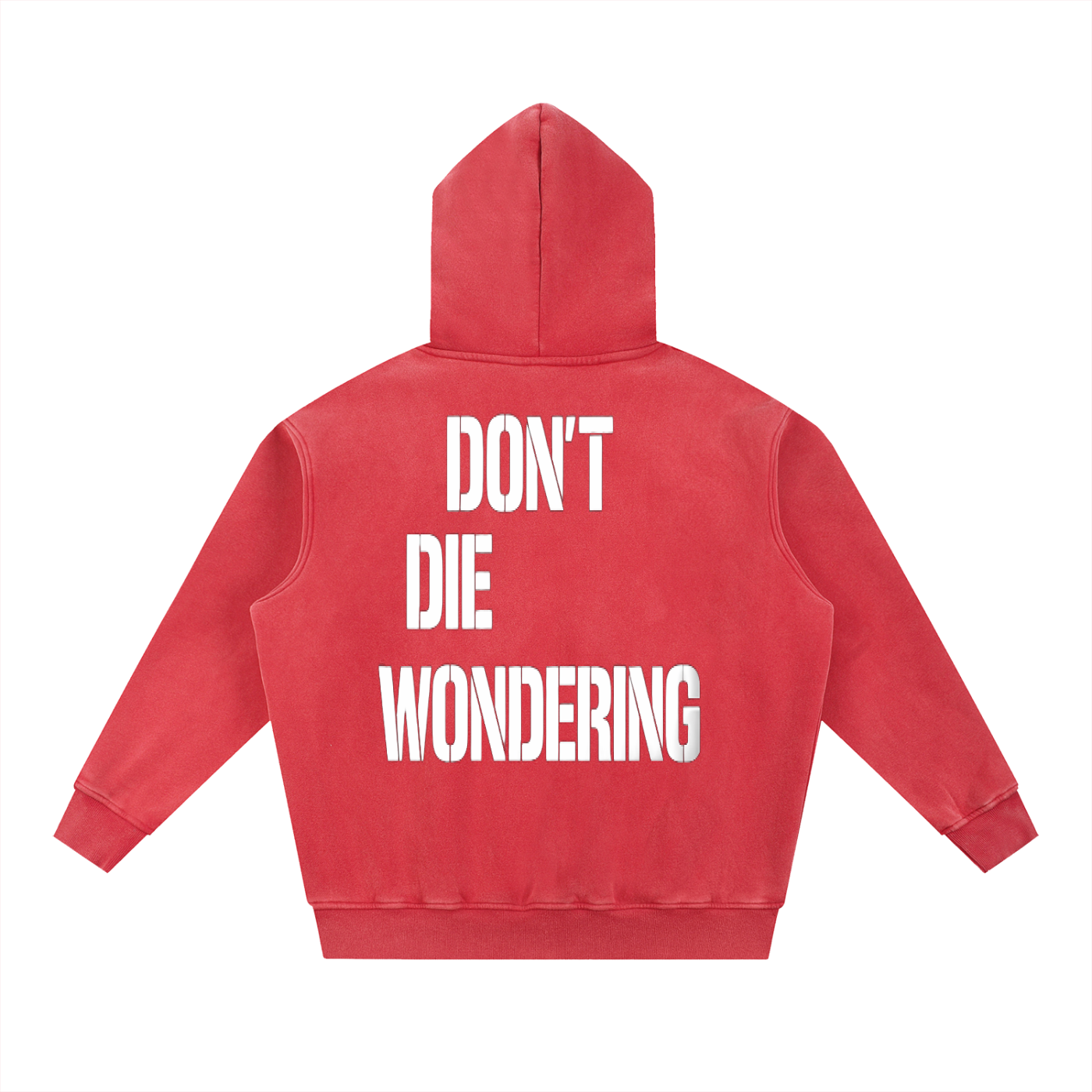 Snow Wash Fleece Oversize Stamina depletion hoodie “Don’t die Wondering”